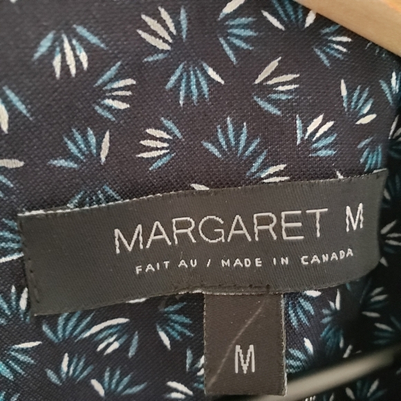 Margaret M Blue Printed Sleeveless Stretchy Sheath Work Dress Size Medium - Picture 4 of 6